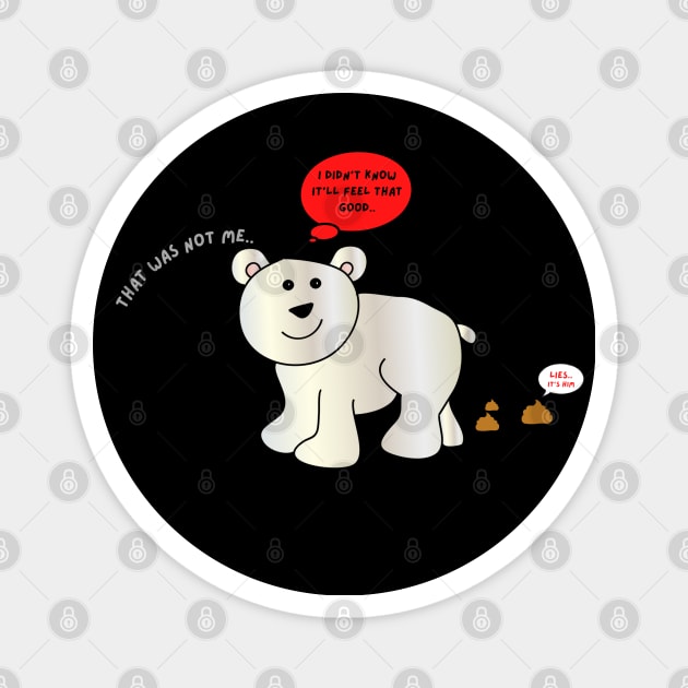 Cute Lying Polar Bear Cub Magnet by Abby Anime